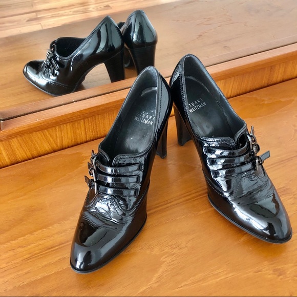 Stuart Weitzman Patent Leather Buckle Heels - Picture 8 of 10